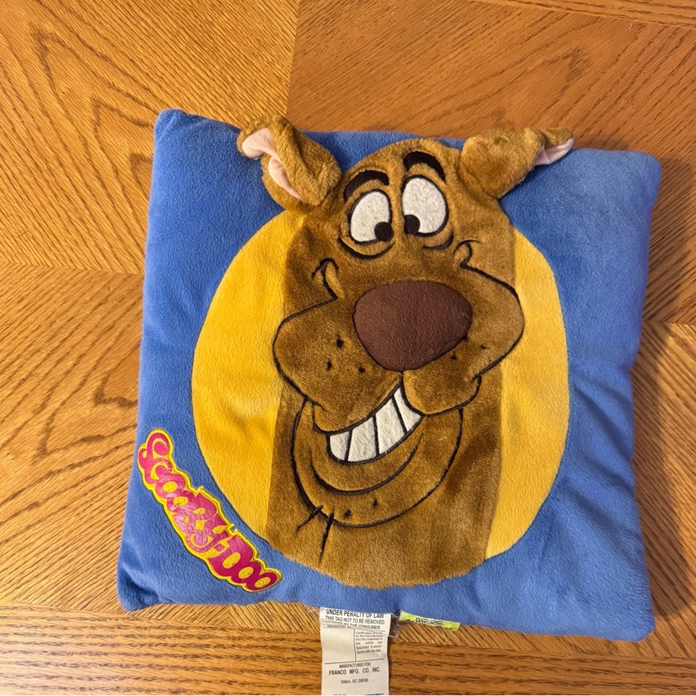 Vintage Scooby-Doo Plush Decorative Throw Pillow - Blue & Yellow